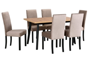 Zestaw stół OSLO 5 krzesła ROMA 2