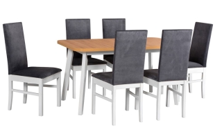 Zestaw stół OSLO 6 krzesła ROMA 1